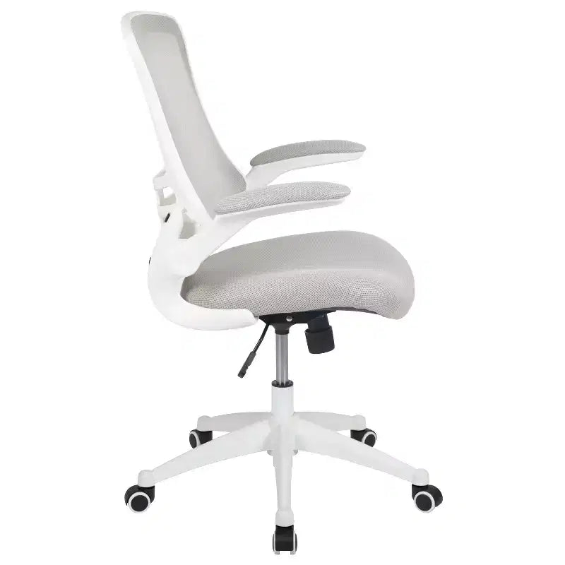Chaise de bureau ergonomique pivotante en maille Emma et Oliver avec accoudoirs relevables