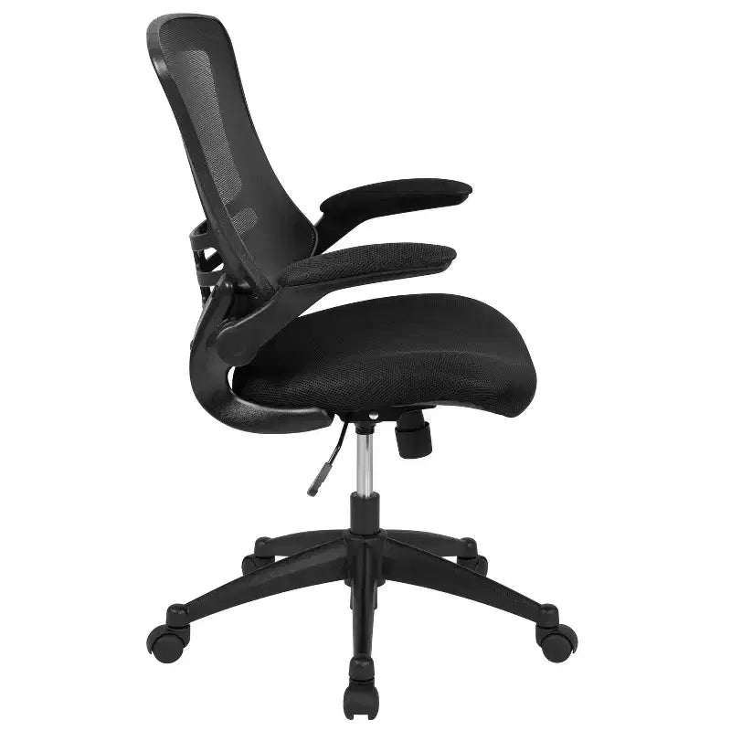 Chaise de bureau ergonomique pivotante en maille Emma et Oliver avec accoudoirs relevables