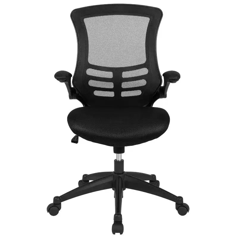 Chaise de bureau ergonomique pivotante en maille Emma et Oliver avec accoudoirs relevables