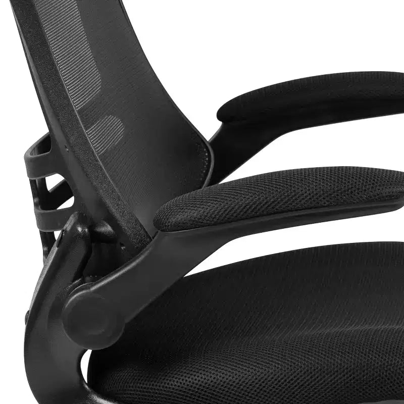 Chaise de bureau ergonomique pivotante en maille Emma et Oliver avec accoudoirs relevables
