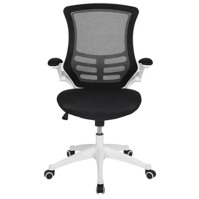 Chaise de bureau ergonomique pivotante en maille Emma et Oliver avec accoudoirs relevables