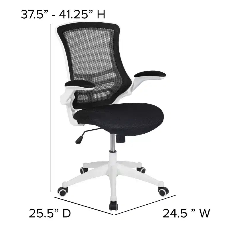 Chaise de bureau ergonomique pivotante en maille Emma et Oliver avec accoudoirs relevables