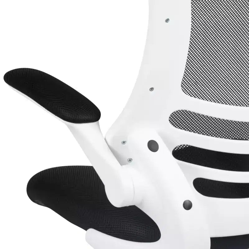 Chaise de bureau ergonomique pivotante en maille Emma et Oliver avec accoudoirs relevables