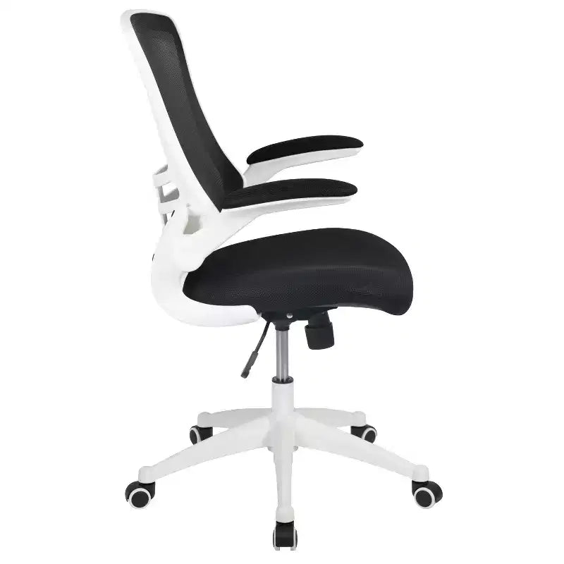 Chaise de bureau ergonomique pivotante en maille Emma et Oliver avec accoudoirs relevables