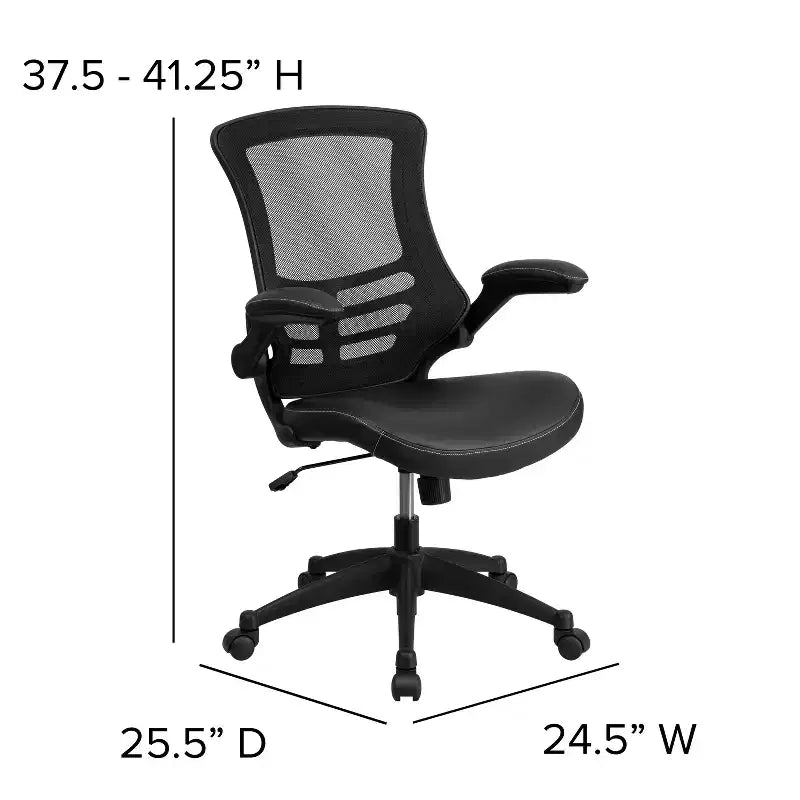 Chaise de bureau ergonomique pivotante en maille Emma et Oliver avec accoudoirs relevables