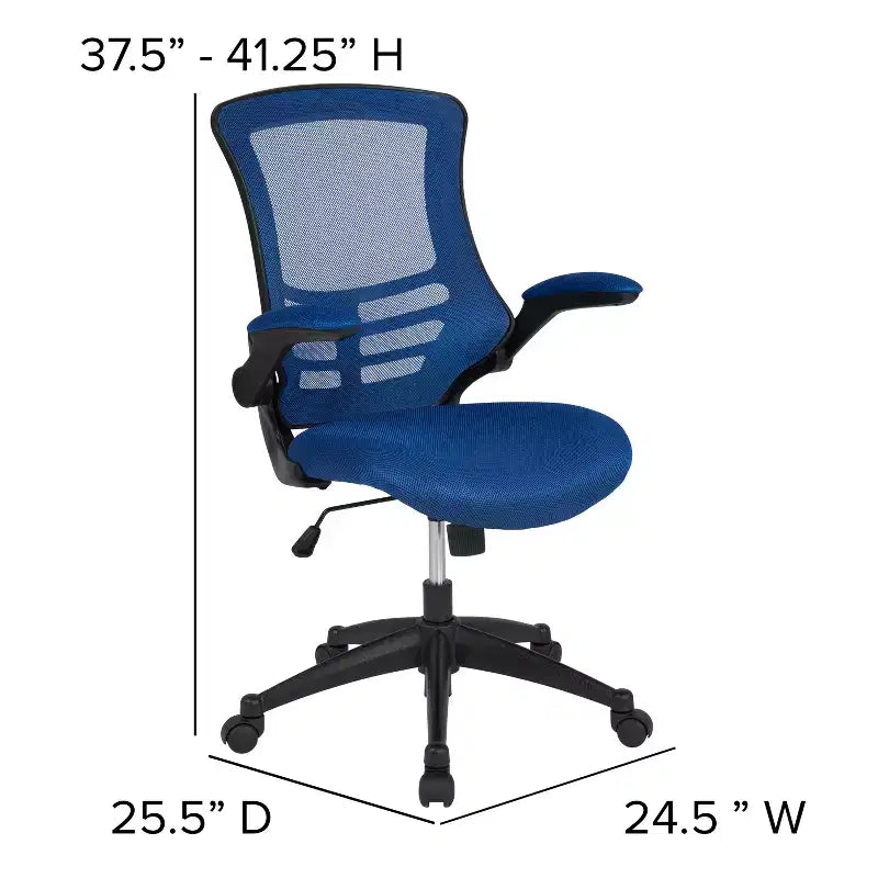 Chaise de bureau ergonomique pivotante en maille Emma et Oliver avec accoudoirs relevables