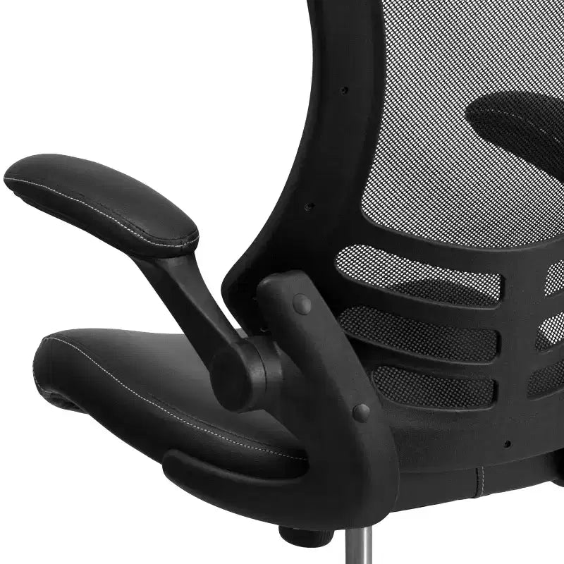 Chaise de bureau ergonomique pivotante en maille Emma et Oliver avec accoudoirs relevables