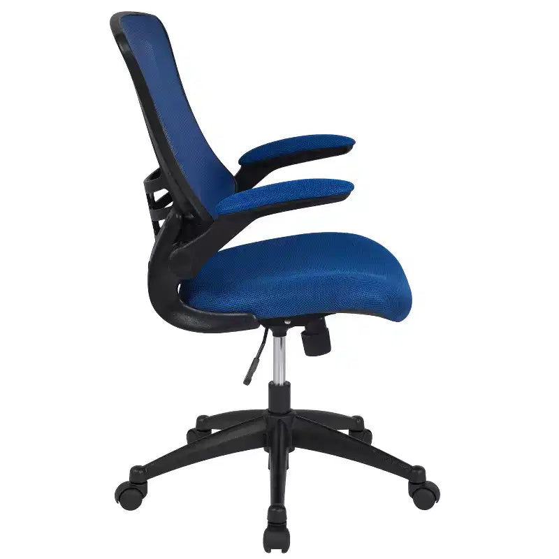 Chaise de bureau ergonomique pivotante en maille Emma et Oliver avec accoudoirs relevables