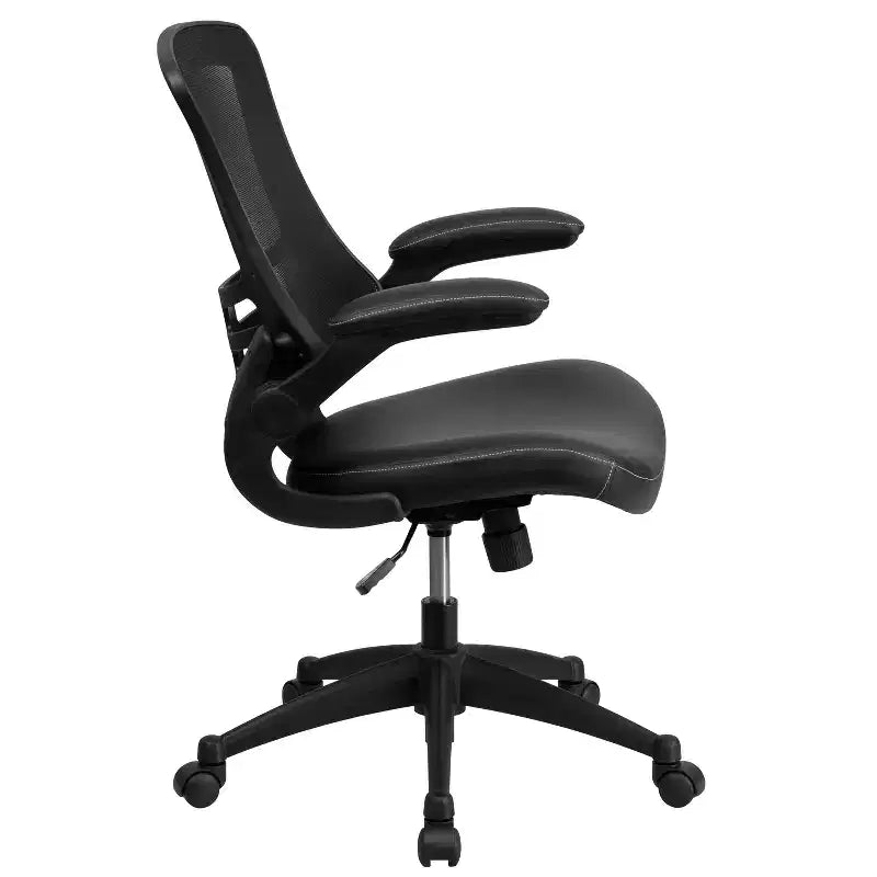 Chaise de bureau ergonomique pivotante en maille Emma et Oliver avec accoudoirs relevables