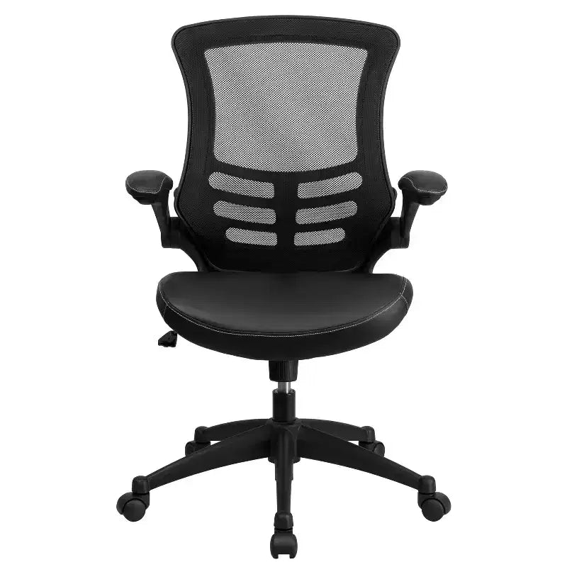 Chaise de bureau ergonomique pivotante en maille Emma et Oliver avec accoudoirs relevables