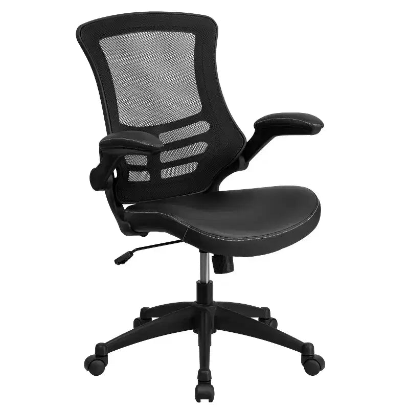 Chaise de bureau ergonomique pivotante en maille Emma et Oliver avec accoudoirs relevables