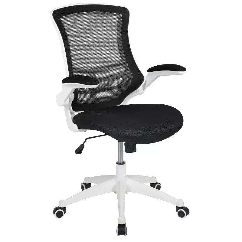 Chaise de bureau ergonomique pivotante en maille Emma et Oliver avec accoudoirs relevables