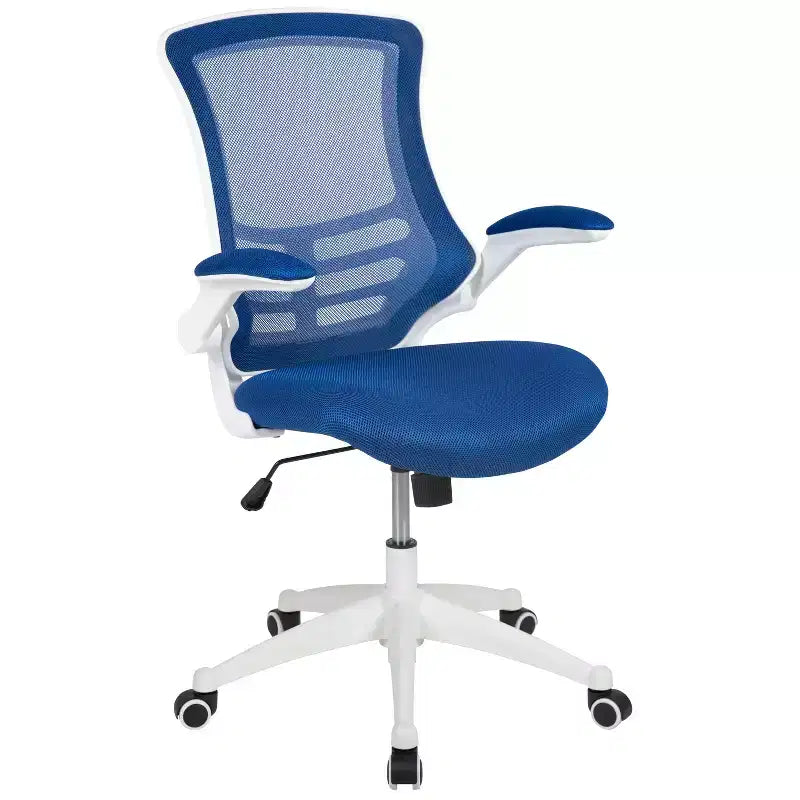Chaise de bureau ergonomique pivotante en maille Emma et Oliver avec accoudoirs relevables