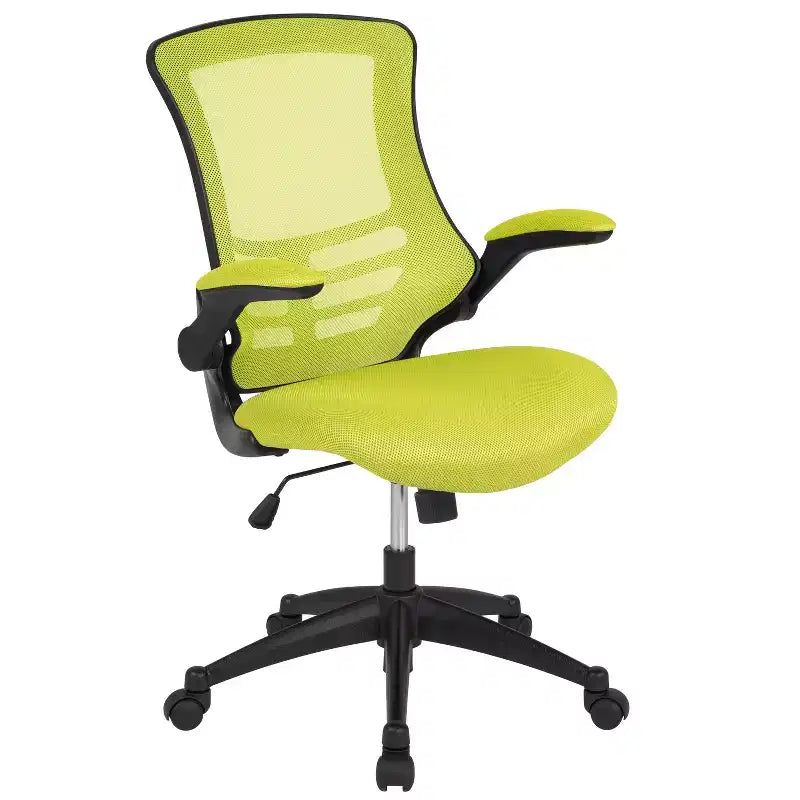 Chaise de bureau ergonomique pivotante en maille Emma et Oliver avec accoudoirs relevables