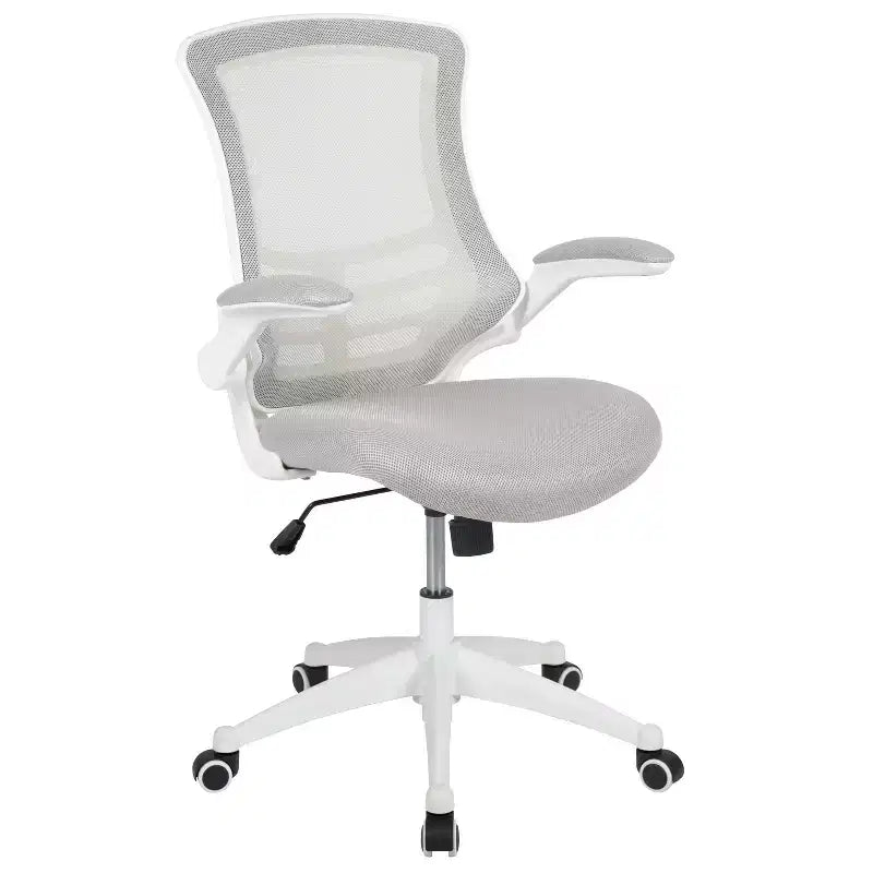 Chaise de bureau ergonomique pivotante en maille Emma et Oliver avec accoudoirs relevables