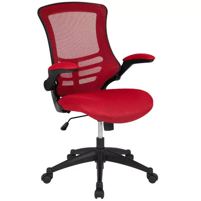 Chaise de bureau ergonomique pivotante en maille Emma et Oliver avec accoudoirs relevables