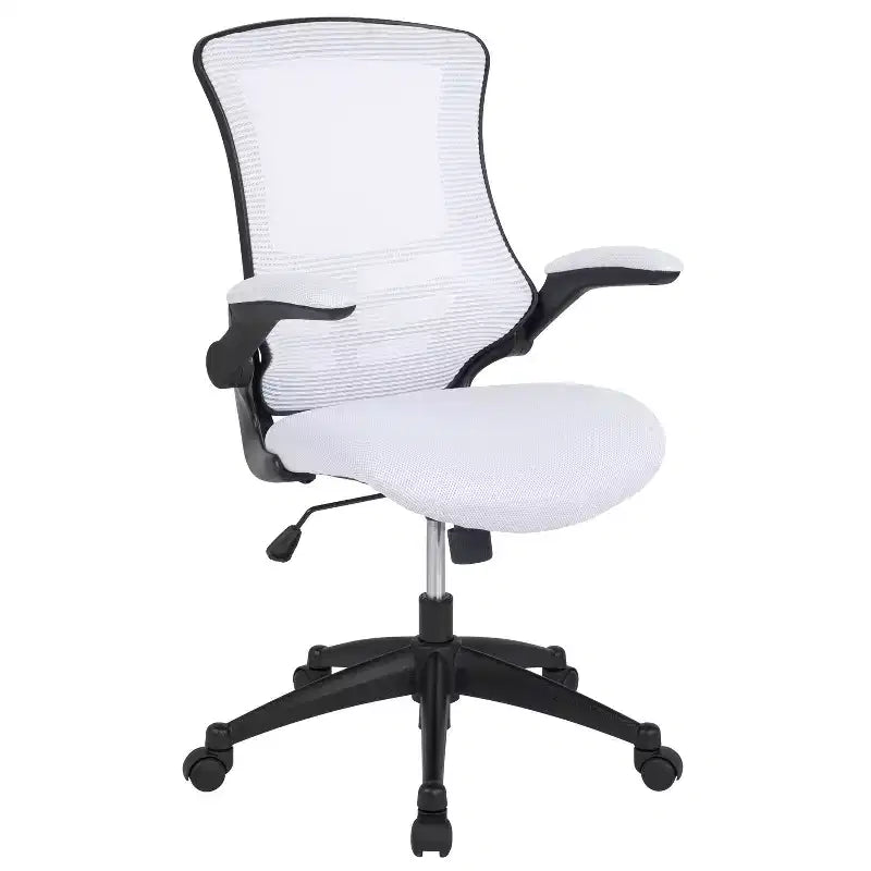 Chaise de bureau ergonomique pivotante en maille Emma et Oliver avec accoudoirs relevables