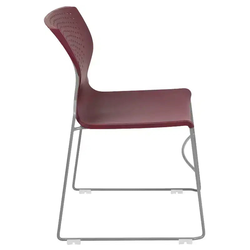 Chaise empilable Emma and Oliver pour la maison et le bureau avec soutien lombaire et cadre métallique - Chaise d'appoint