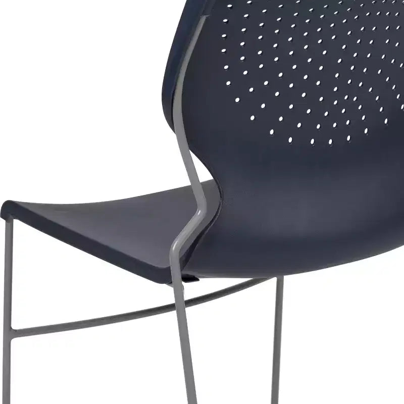 Chaise empilable Emma and Oliver pour la maison et le bureau avec soutien lombaire et cadre métallique - Chaise d'appoint