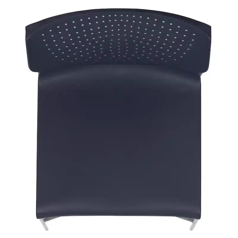 Chaise empilable Emma and Oliver pour la maison et le bureau avec soutien lombaire et cadre métallique - Chaise d'appoint