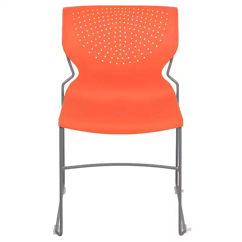 Chaise empilable Emma and Oliver pour la maison et le bureau avec soutien lombaire et cadre métallique - Chaise d'appoint