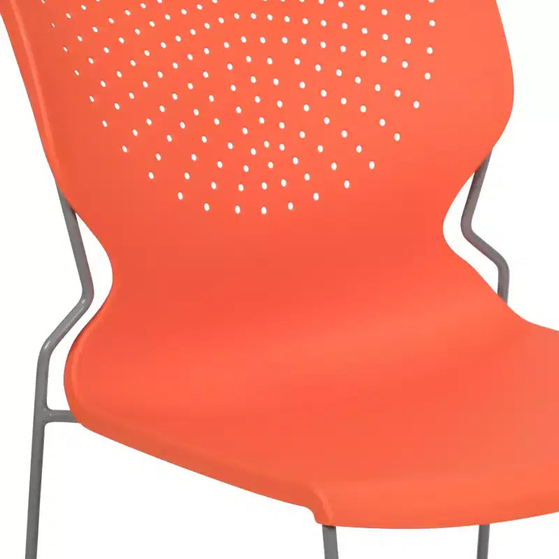 Chaise empilable Emma and Oliver pour la maison et le bureau avec soutien lombaire et cadre métallique - Chaise d'appoint