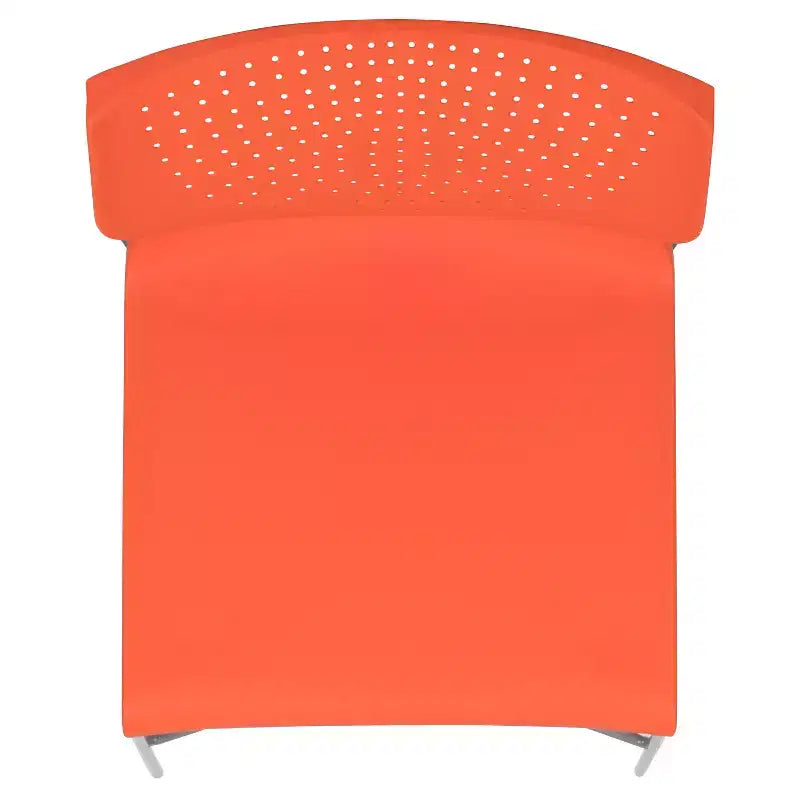 Chaise empilable Emma and Oliver pour la maison et le bureau avec soutien lombaire et cadre métallique - Chaise d'appoint