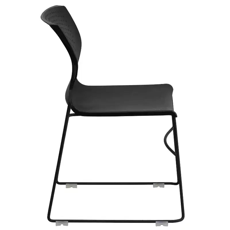 Chaise empilable Emma and Oliver pour la maison et le bureau avec soutien lombaire et cadre métallique - Chaise d'appoint