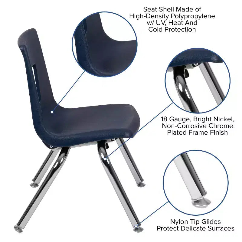 Chaise scolaire empilable Emma et Oliver - 30,5 cm