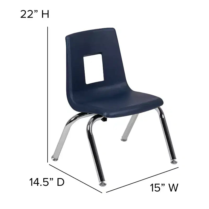 Chaise scolaire empilable Emma et Oliver - 30,5 cm