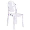 Emma and Oliver Ghost Chair with Oval Back in Transparent Crystal