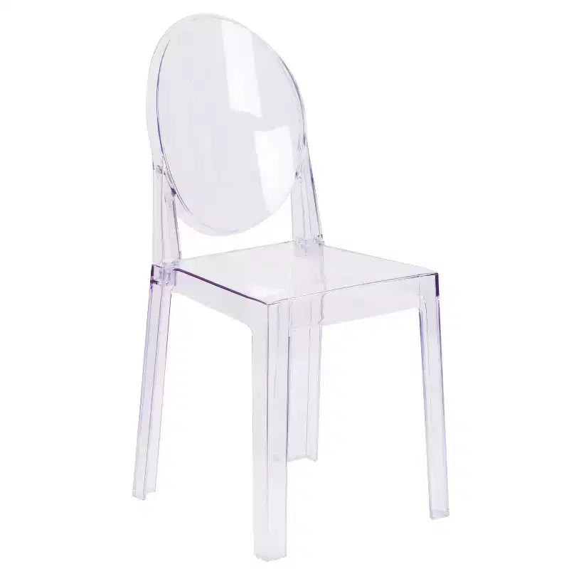 Emma and Oliver Ghost Chair with Oval Back in Transparent Crystal