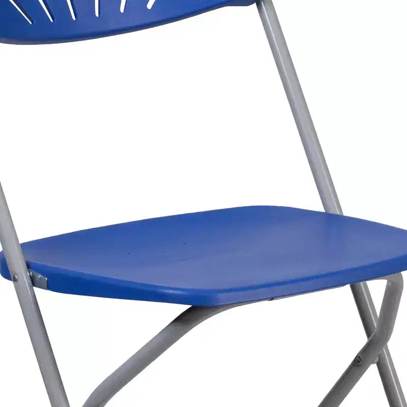 Emma et Oliver Lot de 2 Chaises Pliantes en Plastique avec Dossier à Lattes pour Mariage, Fête, Événement, Maison, Bureau