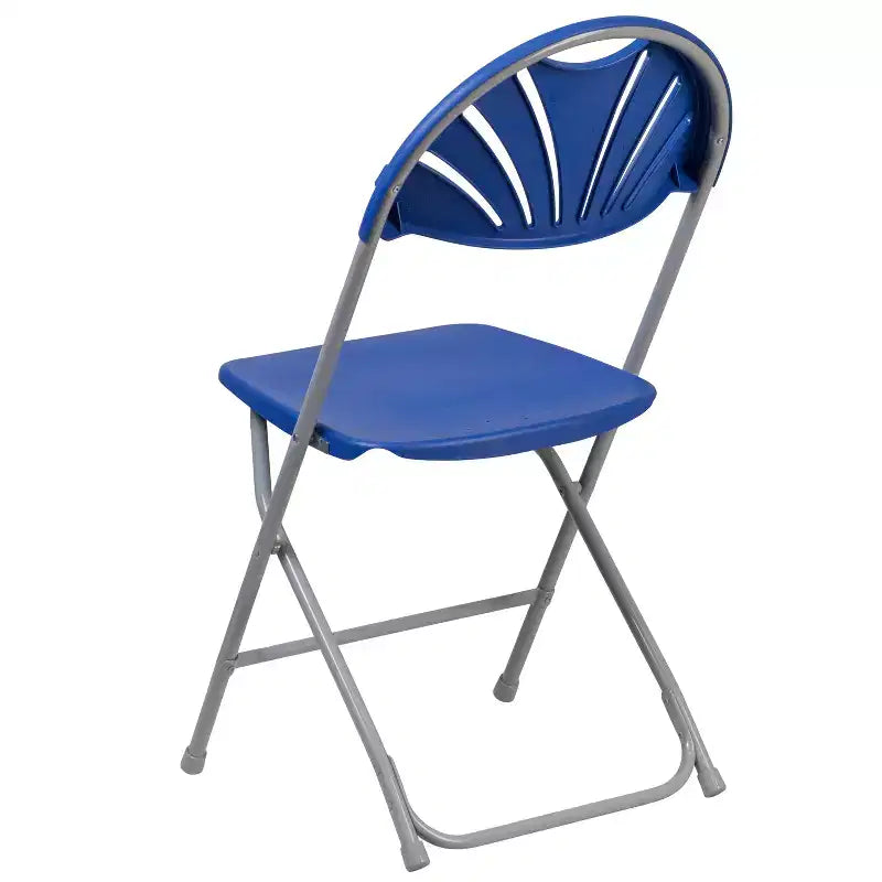 Emma et Oliver Lot de 2 Chaises Pliantes en Plastique avec Dossier à Lattes pour Mariage, Fête, Événement, Maison, Bureau