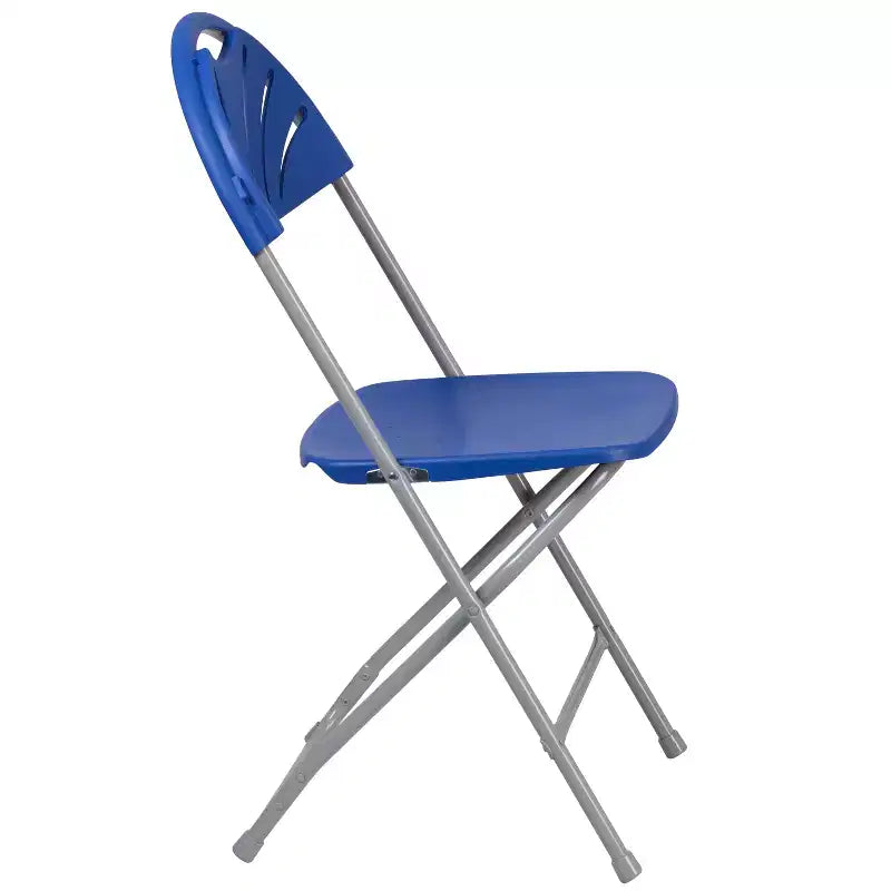 Emma et Oliver Lot de 2 Chaises Pliantes en Plastique avec Dossier à Lattes pour Mariage, Fête, Événement, Maison, Bureau