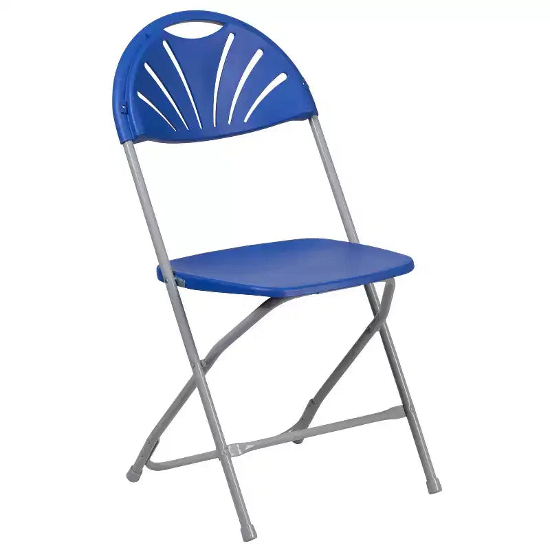 Emma et Oliver Lot de 2 Chaises Pliantes en Plastique avec Dossier à Lattes pour Mariage, Fête, Événement, Maison, Bureau
