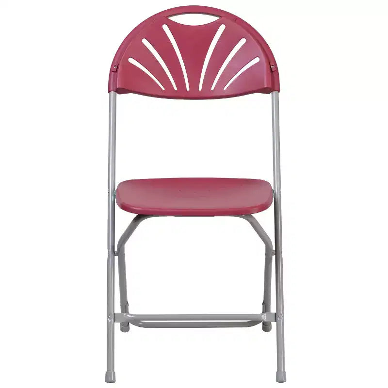 Emma et Oliver Lot de 2 Chaises Pliantes en Plastique avec Dossier à Lattes pour Mariage, Fête, Événement, Maison, Bureau