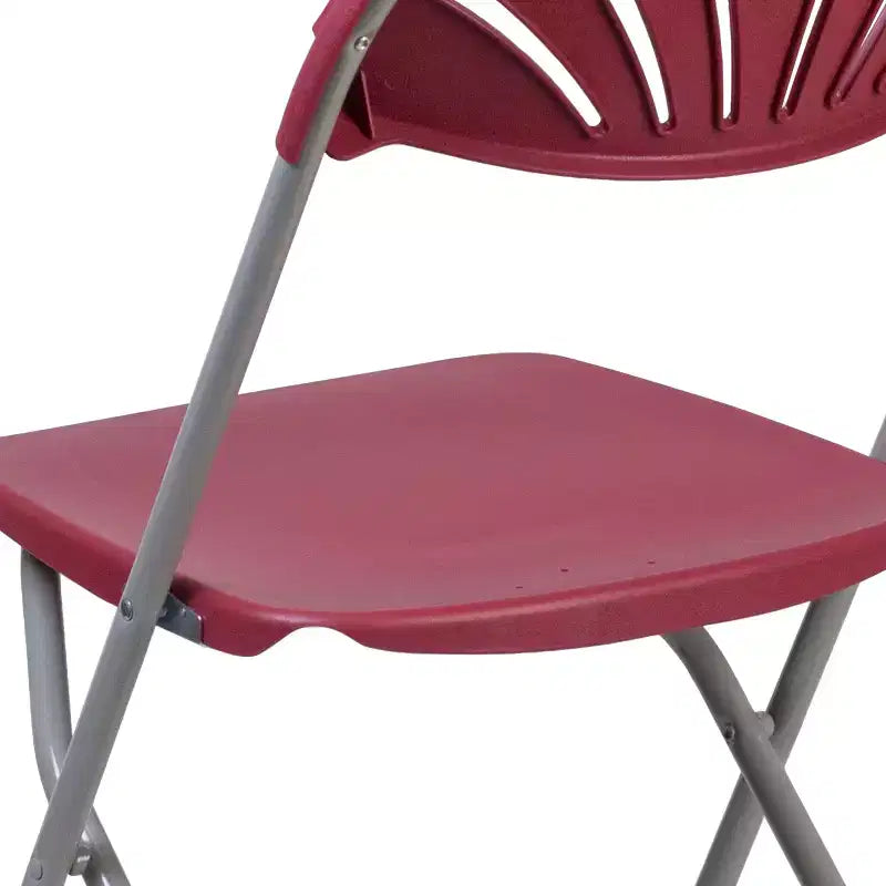 Emma et Oliver Lot de 2 Chaises Pliantes en Plastique avec Dossier à Lattes pour Mariage, Fête, Événement, Maison, Bureau
