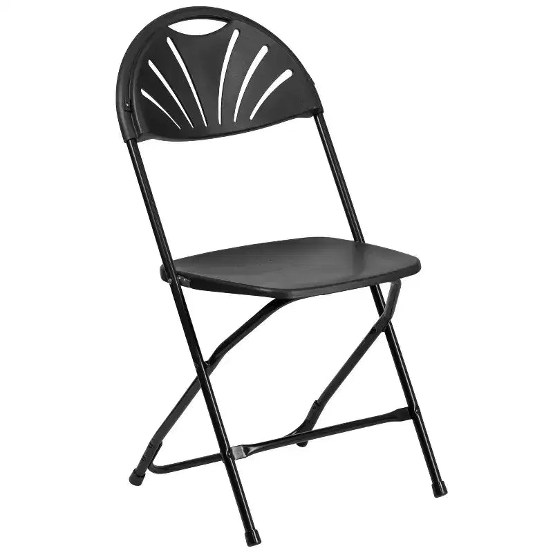 Emma et Oliver Lot de 2 Chaises Pliantes en Plastique avec Dossier à Lattes pour Mariage, Fête, Événement, Maison, Bureau