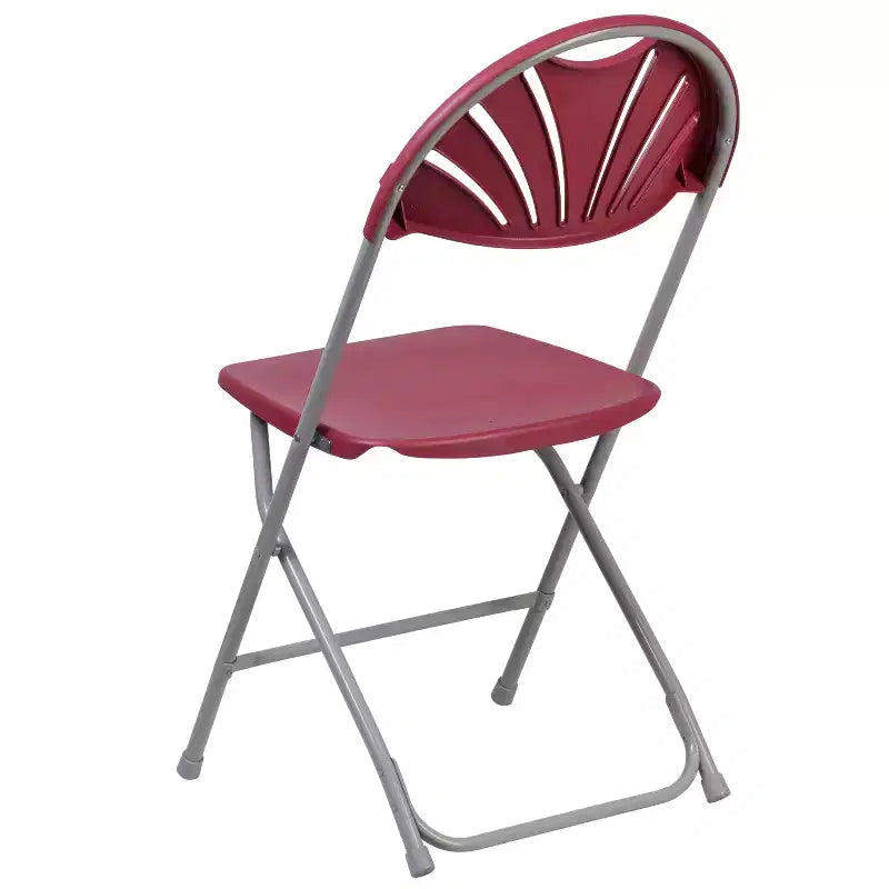 Emma et Oliver Lot de 2 Chaises Pliantes en Plastique avec Dossier à Lattes pour Mariage, Fête, Événement, Maison, Bureau