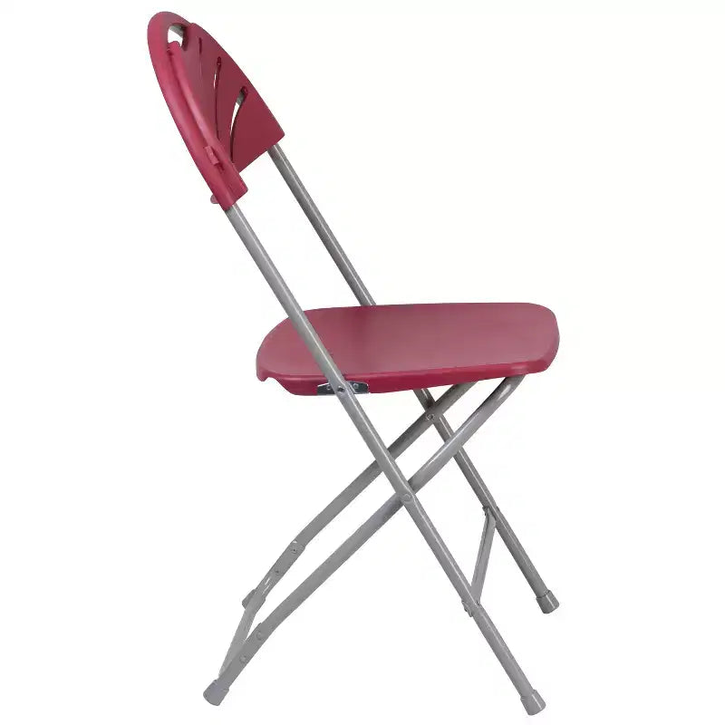 Emma et Oliver Lot de 2 Chaises Pliantes en Plastique avec Dossier à Lattes pour Mariage, Fête, Événement, Maison, Bureau