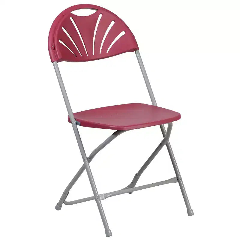 Emma et Oliver Lot de 2 Chaises Pliantes en Plastique avec Dossier à Lattes pour Mariage, Fête, Événement, Maison, Bureau