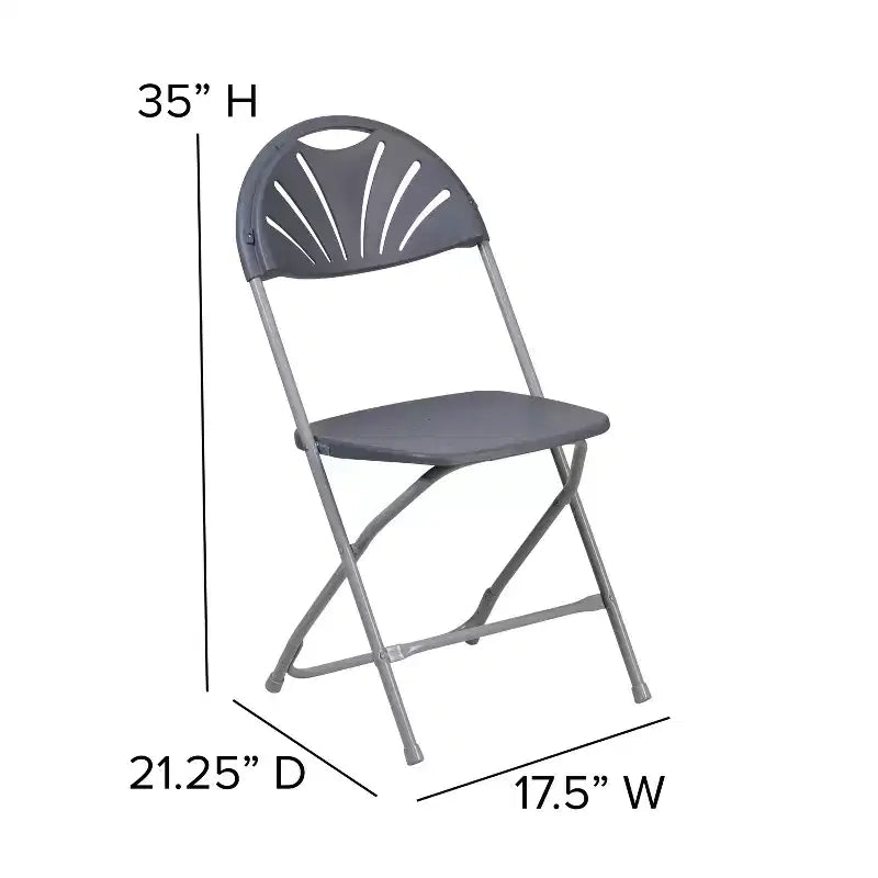 Emma et Oliver Lot de 2 Chaises Pliantes en Plastique avec Dossier à Lattes pour Mariage, Fête, Événement, Maison, Bureau