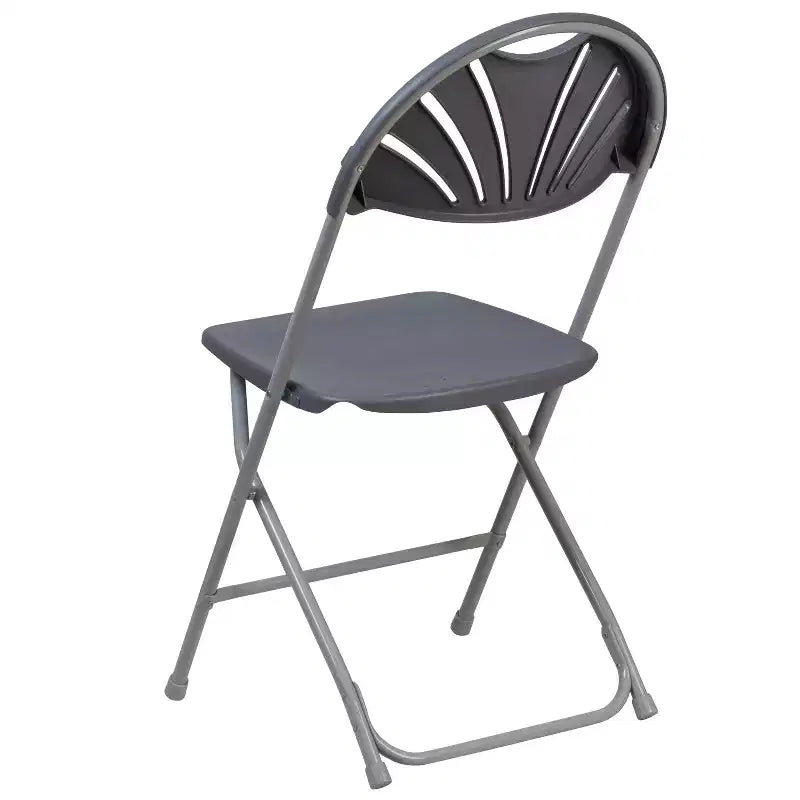 Emma et Oliver Lot de 2 Chaises Pliantes en Plastique avec Dossier à Lattes pour Mariage, Fête, Événement, Maison, Bureau