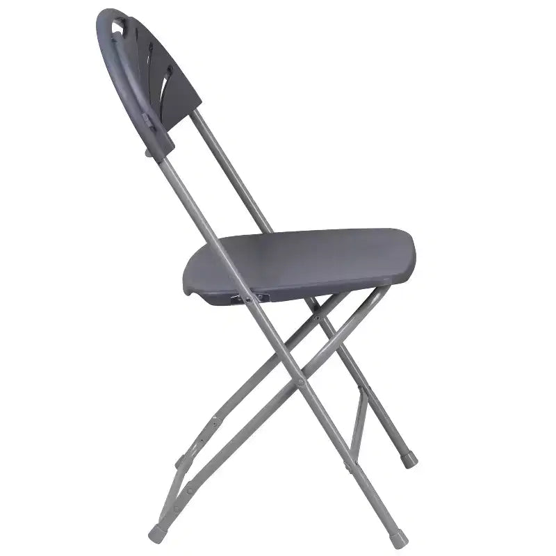 Emma et Oliver Lot de 2 Chaises Pliantes en Plastique avec Dossier à Lattes pour Mariage, Fête, Événement, Maison, Bureau