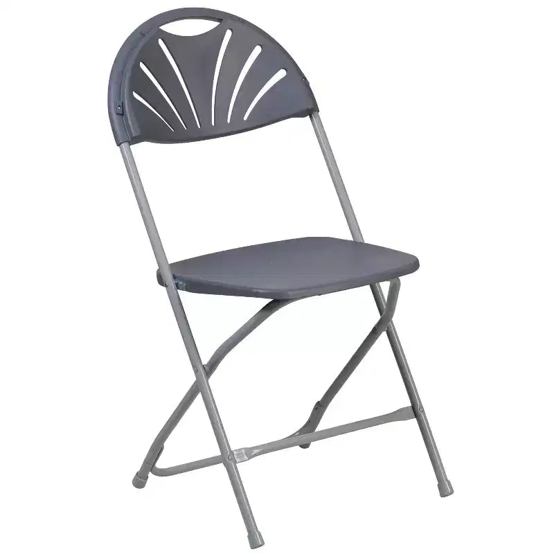 Emma et Oliver Lot de 2 Chaises Pliantes en Plastique avec Dossier à Lattes pour Mariage, Fête, Événement, Maison, Bureau
