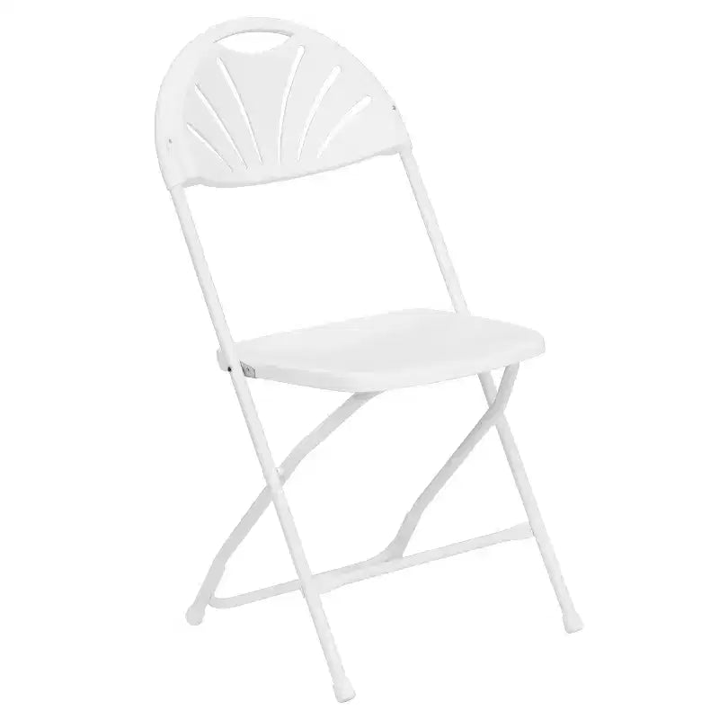 Emma et Oliver Lot de 2 Chaises Pliantes en Plastique avec Dossier à Lattes pour Mariage, Fête, Événement, Maison, Bureau