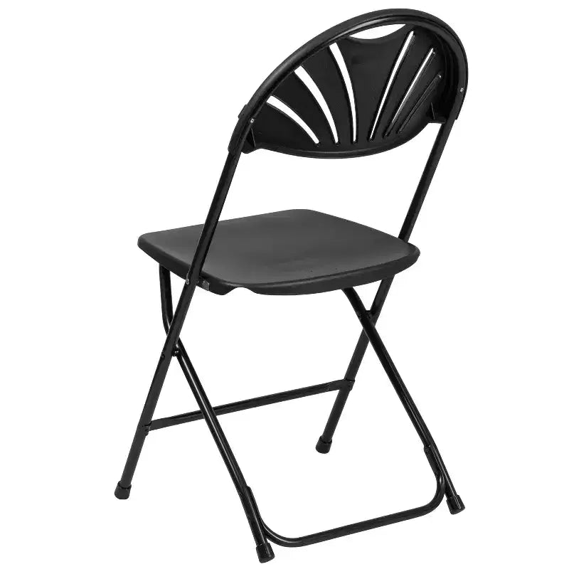Emma et Oliver Lot de 2 Chaises Pliantes en Plastique avec Dossier à Lattes pour Mariage, Fête, Événement, Maison, Bureau
