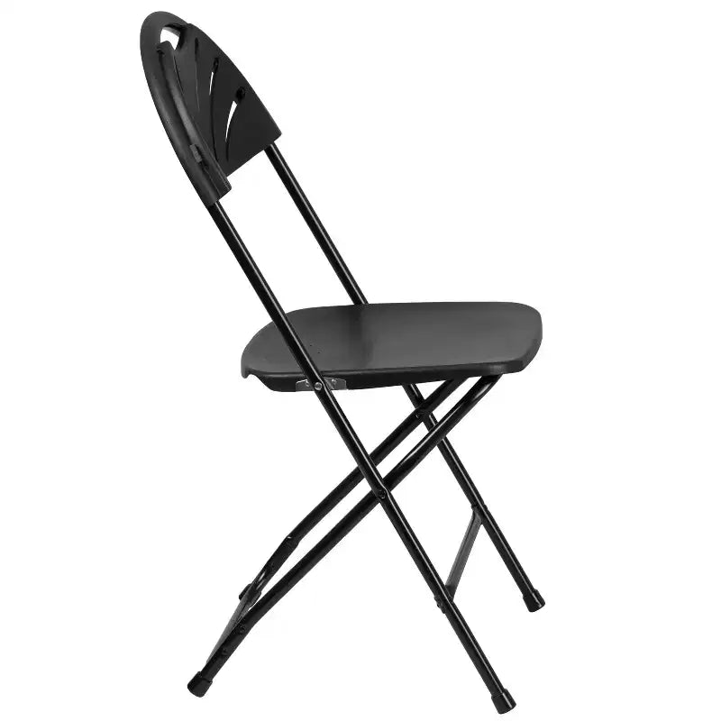 Emma et Oliver Lot de 2 Chaises Pliantes en Plastique avec Dossier à Lattes pour Mariage, Fête, Événement, Maison, Bureau