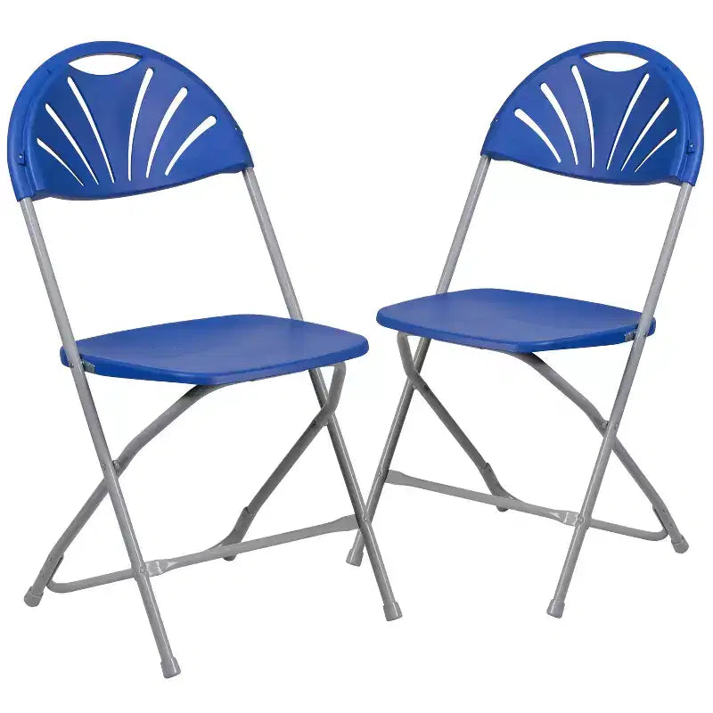 Emma et Oliver Lot de 2 Chaises Pliantes en Plastique avec Dossier à Lattes pour Mariage, Fête, Événement, Maison, Bureau